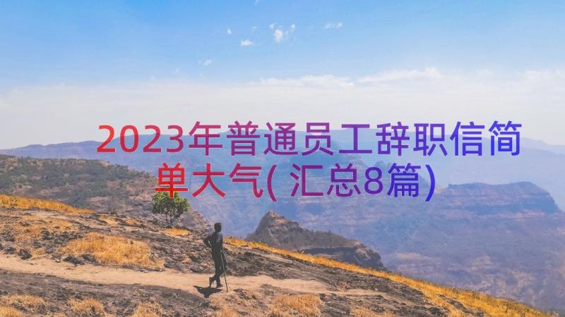 2023年普通员工辞职信简单大气(汇总8篇)