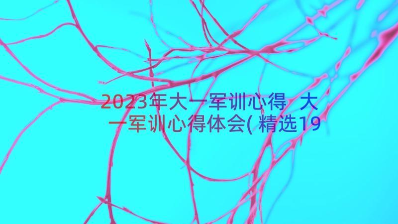 2023年大一军训心得 大一军训心得体会(精选19篇)