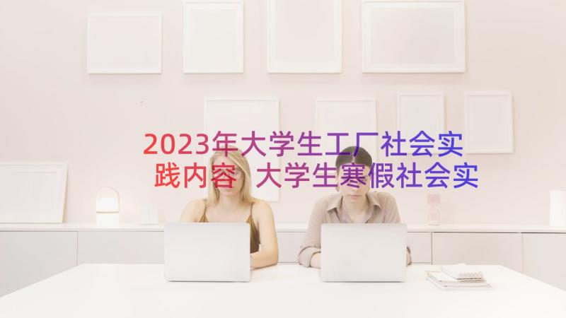 2023年大学生工厂社会实践内容 大学生寒假社会实践报告(汇总17篇)