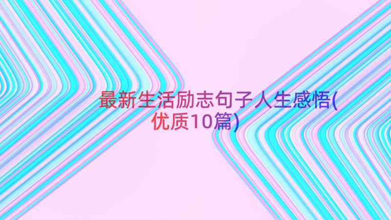 最新生活励志句子人生感悟(优质10篇)