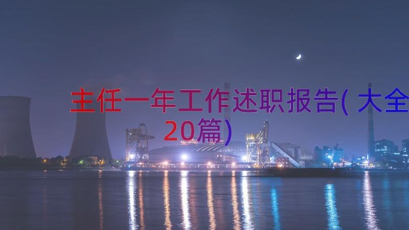 主任一年工作述职报告(大全20篇)