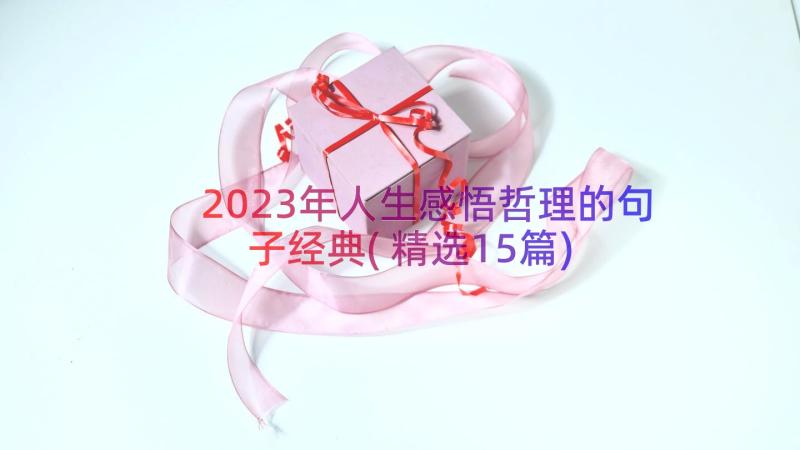 2023年人生感悟哲理的句子经典(精选15篇)