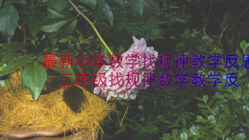 最新小学数学找规律教学反思 二年级找规律数学教学反思(实用10篇)