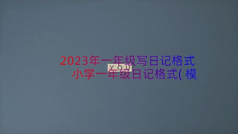 2023年一年级写日记格式 小学一年级日记格式(模板8篇)