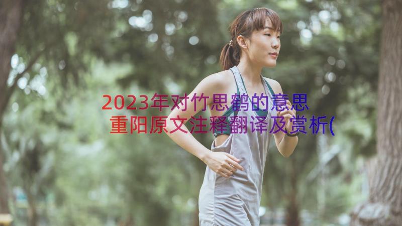 2023年对竹思鹤的意思 重阳原文注释翻译及赏析(实用18篇)