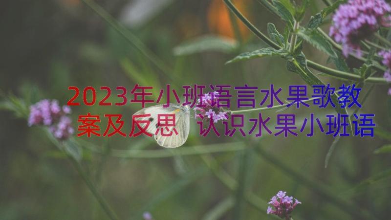 2023年小班语言水果歌教案及反思 认识水果小班语言教案(汇总14篇)