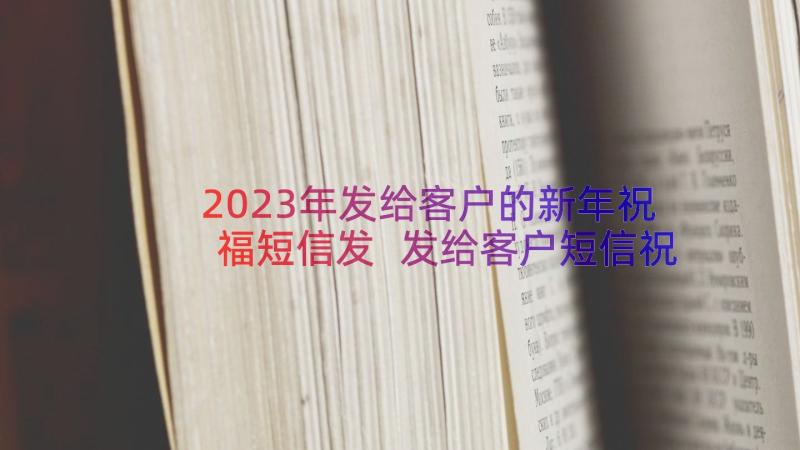 2023年发给客户的新年祝福短信发 发给客户短信祝福语(汇总11篇)