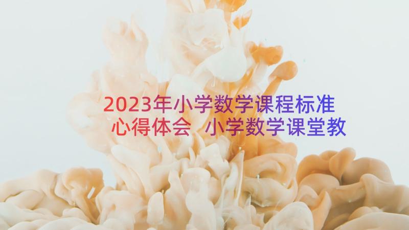 2023年小学数学课程标准心得体会 小学数学课堂教学研讨会学习心得体会(通用8篇)