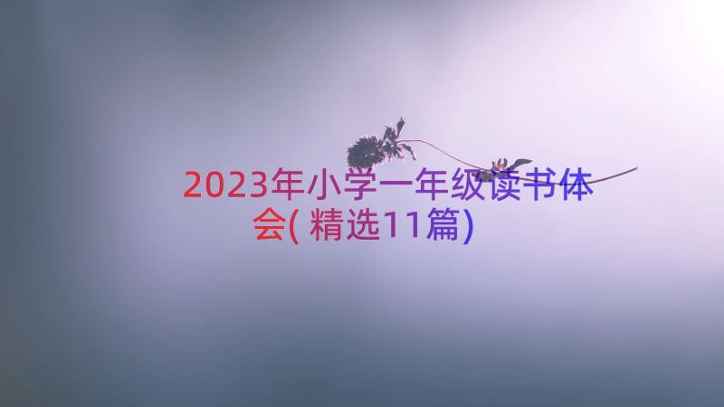 2023年小学一年级读书体会(精选11篇)