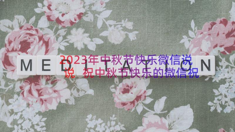 2023年中秋节快乐微信说说 祝中秋节快乐的微信祝福语摘录(精选8篇)