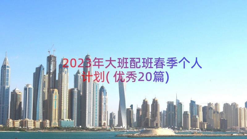 2023年大班配班春季个人计划(优秀20篇)