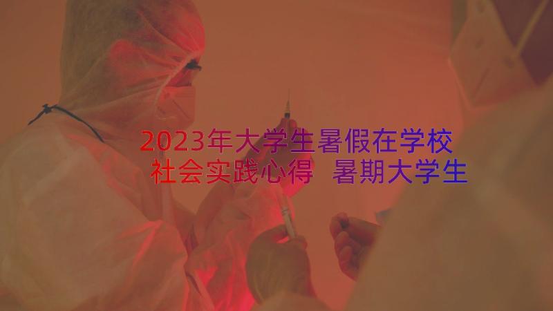 2023年大学生暑假在学校社会实践心得 暑期大学生社会实践心得体会(优质18篇)