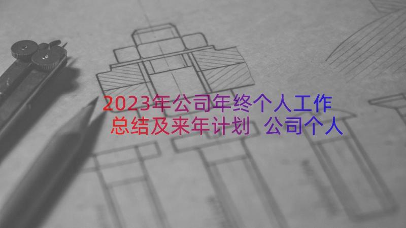 2023年公司年终个人工作总结及来年计划 公司个人年终工作总结及工作计划(优秀8篇)