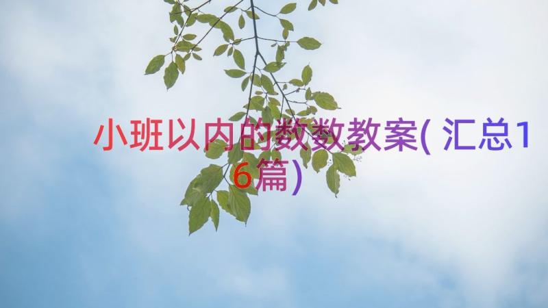 小班以内的数数教案(汇总16篇)