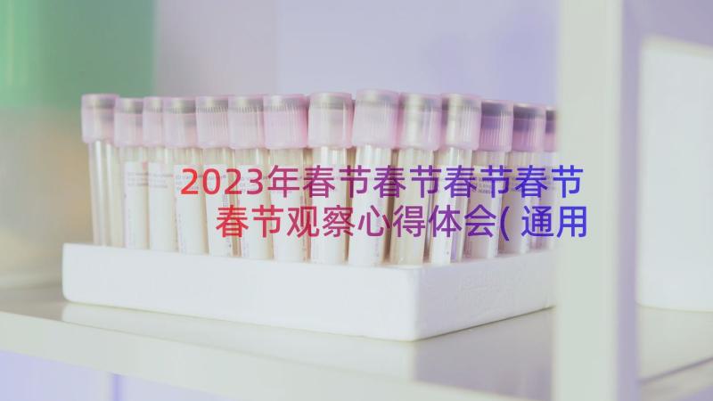 2023年春节春节春节春节 春节观察心得体会(通用15篇)