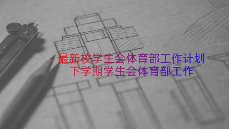 最新校学生会体育部工作计划 下学期学生会体育部工作计划(优秀17篇)