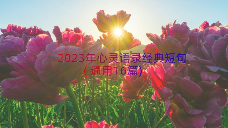 2023年心灵语录经典短句(通用16篇)