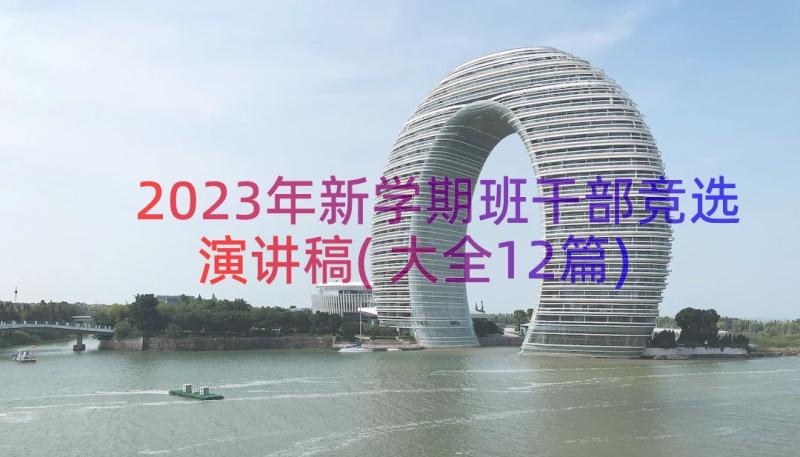 2023年新学期班干部竞选演讲稿(大全12篇)