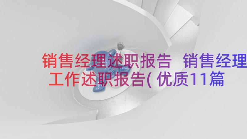 销售经理述职报告 销售经理工作述职报告(优质11篇)