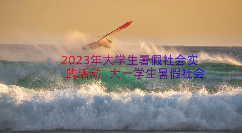 2023年大学生暑假社会实践活动 大一学生暑假社会实践总结(大全18篇)