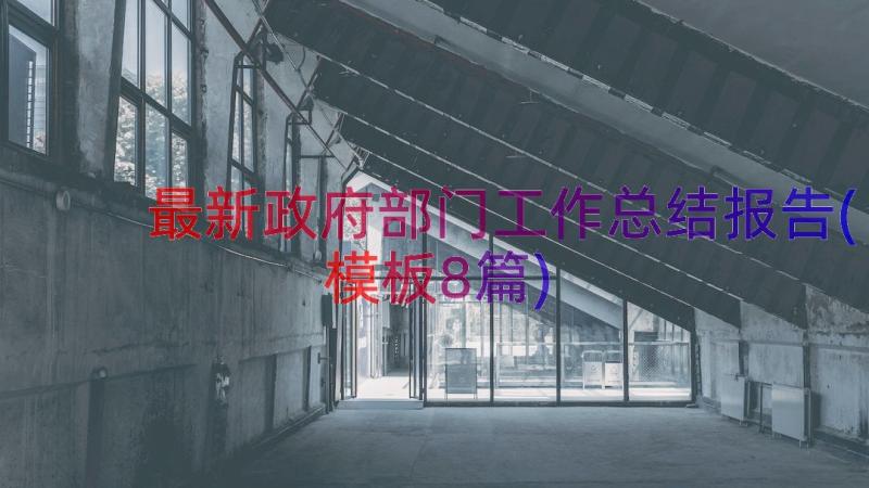 最新政府部门工作总结报告(模板8篇)