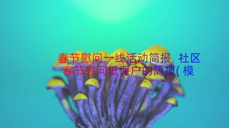 春节慰问一线活动简报 社区春节慰问低保户的简报(模板7篇)