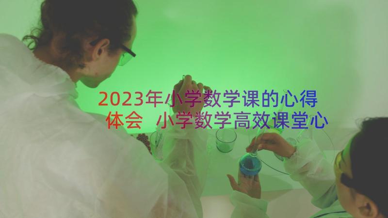 2023年小学数学课的心得体会 小学数学高效课堂心得体会(优秀12篇)