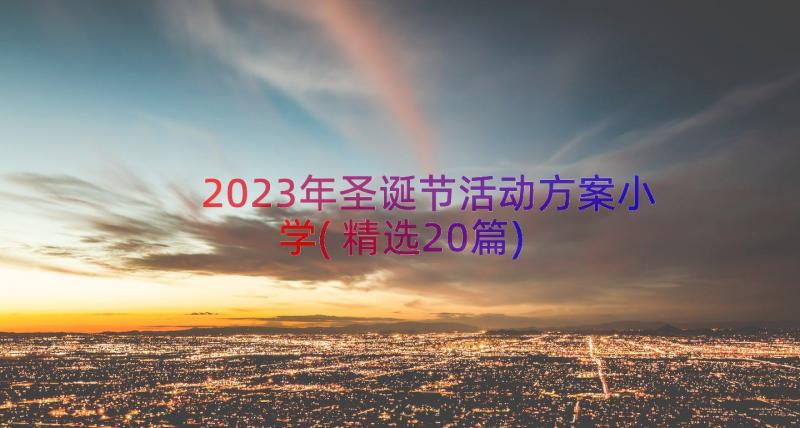 2023年圣诞节活动方案小学(精选20篇)