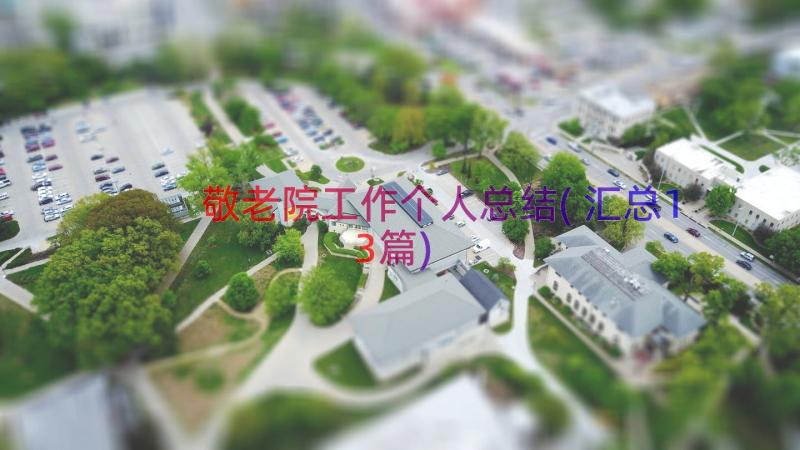 敬老院工作个人总结(汇总13篇)