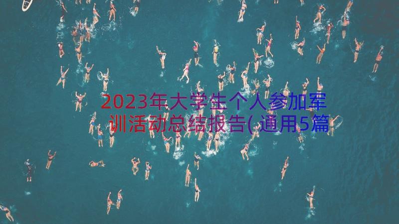 2023年大学生个人参加军训活动总结报告(通用5篇)