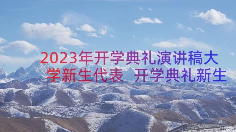 2023年开学典礼演讲稿大学新生代表 开学典礼新生代表发言稿(优秀15篇)