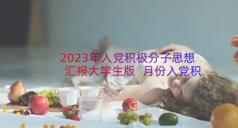 2023年入党积极分子思想汇报大学生版 月份入党积极分子思想汇报(模板13篇)