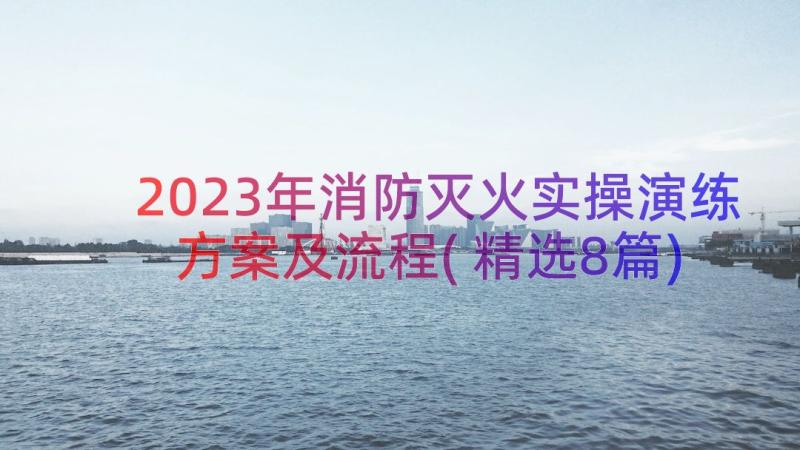 2023年消防灭火实操演练方案及流程(精选8篇)