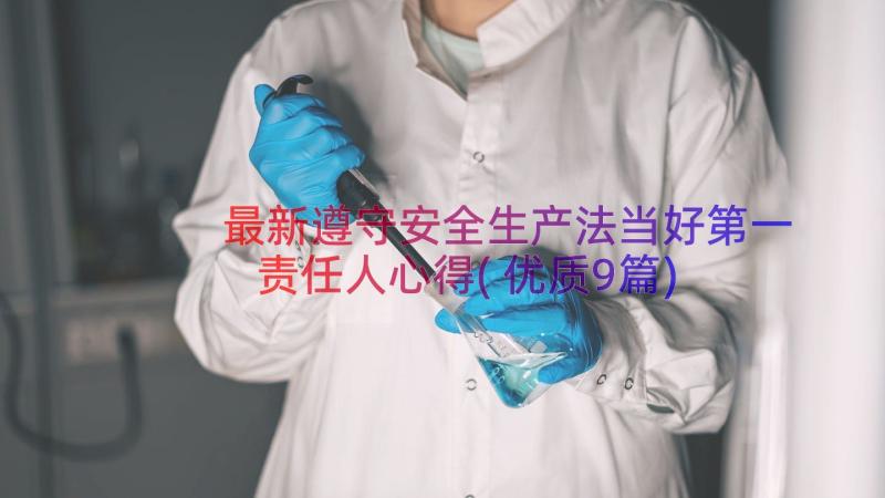 最新遵守安全生产法当好第一责任人心得(优质9篇)