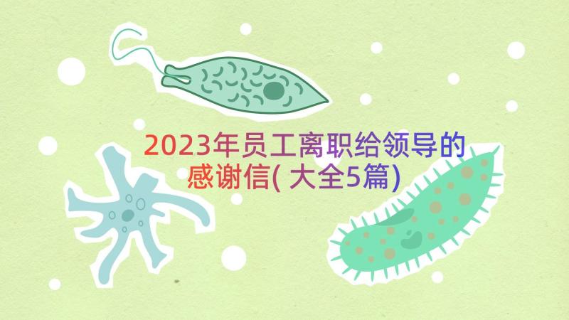 2023年员工离职给领导的感谢信(大全5篇)