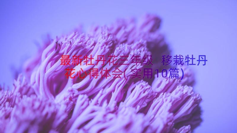 最新牡丹花三年级 移栽牡丹花心得体会(实用10篇)