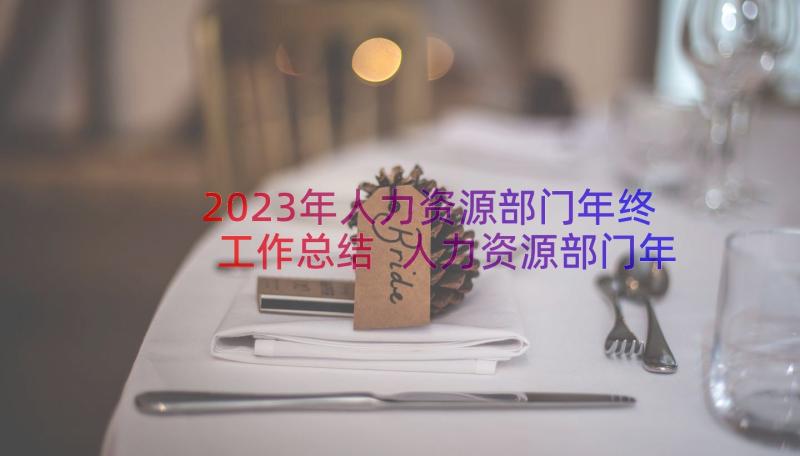 2023年人力资源部门年终工作总结 人力资源部门年终总结(优秀8篇)