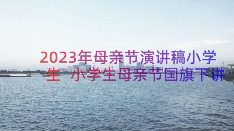 2023年母亲节演讲稿小学生 小学生母亲节国旗下讲话演讲稿(精选8篇)