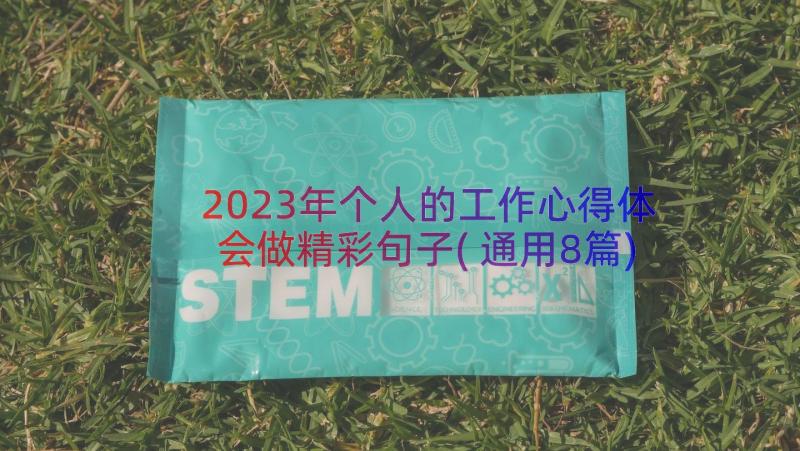 2023年个人的工作心得体会做精彩句子(通用8篇)