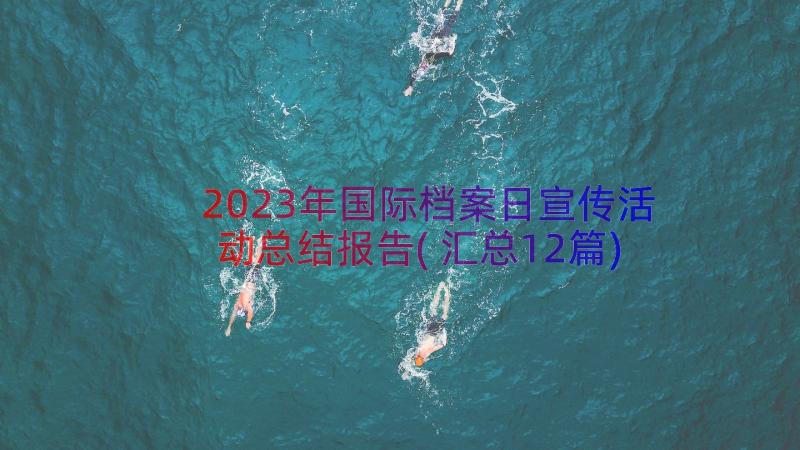 2023年国际档案日宣传活动总结报告(汇总12篇)