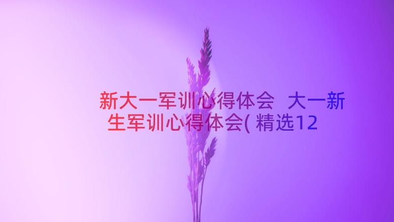 新大一军训心得体会 大一新生军训心得体会(精选12篇)