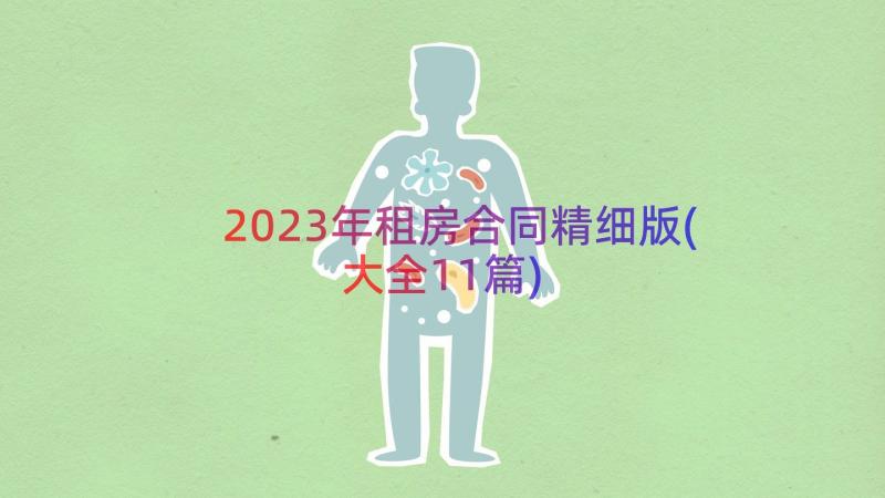 2023年租房合同精细版(大全11篇)