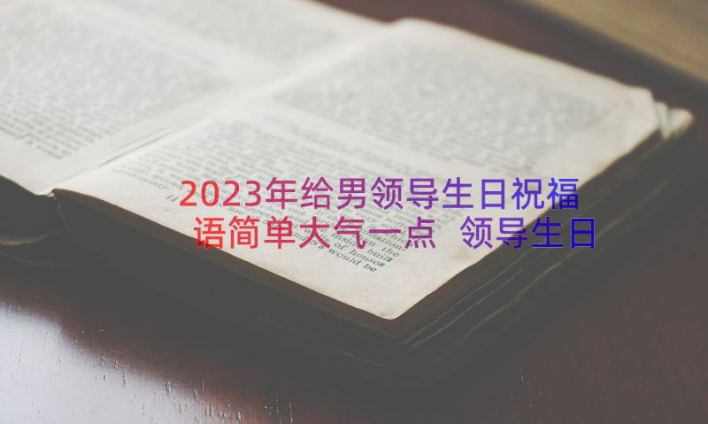 2023年给男领导生日祝福语简单大气一点 领导生日祝福语(通用17篇)