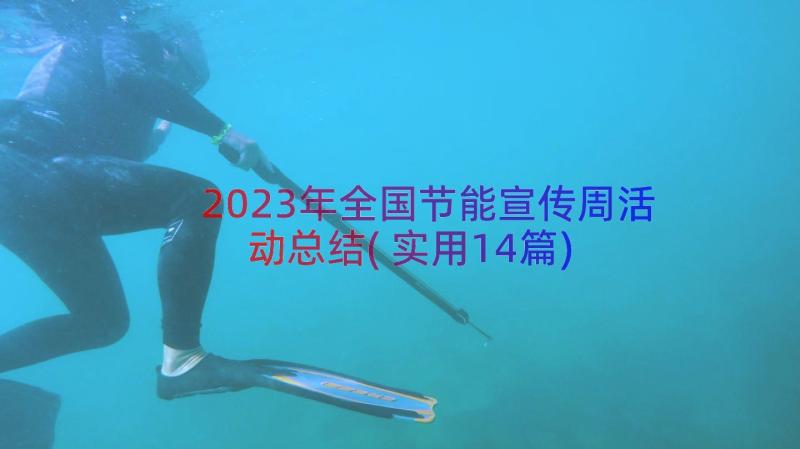 2023年全国节能宣传周活动总结(实用14篇)