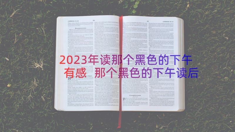 2023年读那个黑色的下午有感 那个黑色的下午读后感(模板13篇)