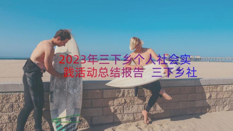 2023年三下乡个人社会实践活动总结报告 三下乡社会实践活动个人总结(通用17篇)