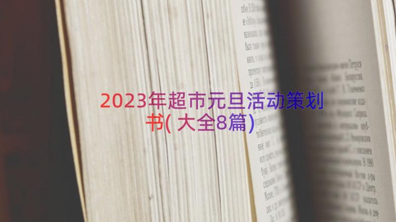 2023年超市元旦活动策划书(大全8篇)