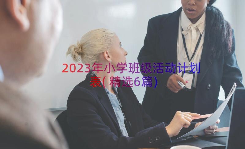 2023年小学班级活动计划表(精选6篇)