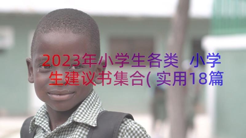 2023年小学生各类 小学生建议书集合(实用18篇)