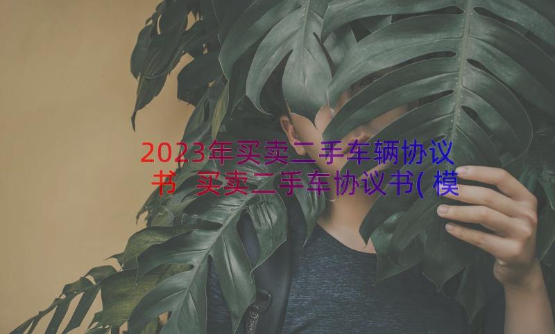 2023年买卖二手车辆协议书 买卖二手车协议书(模板11篇)